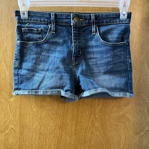 Women’s Mossimo Blue Denim High Rise Cuffed Shorts Waist 28” Size 4 EUC